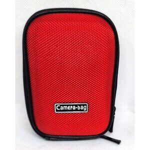 Durable Red Camera Bag/Wallet with Belt Clip and Hand Bracelet - Hard Shell
